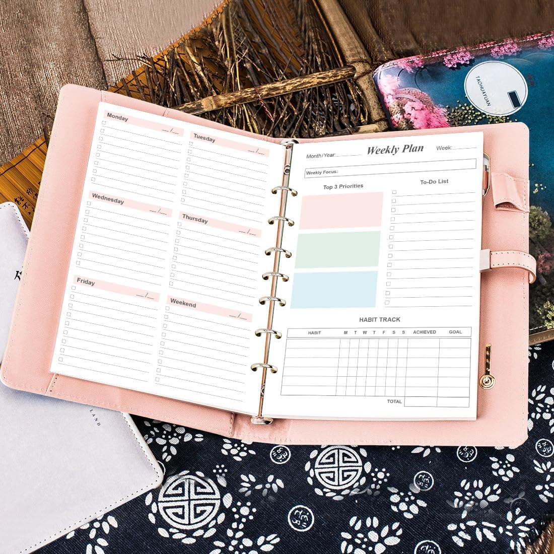 RECAMBIOS DE PLANNER SEMANAL YARIDAR 2 PACK 5.8' X 8.3' PARA CARPETAS DE 7 AGUJEROS - 3