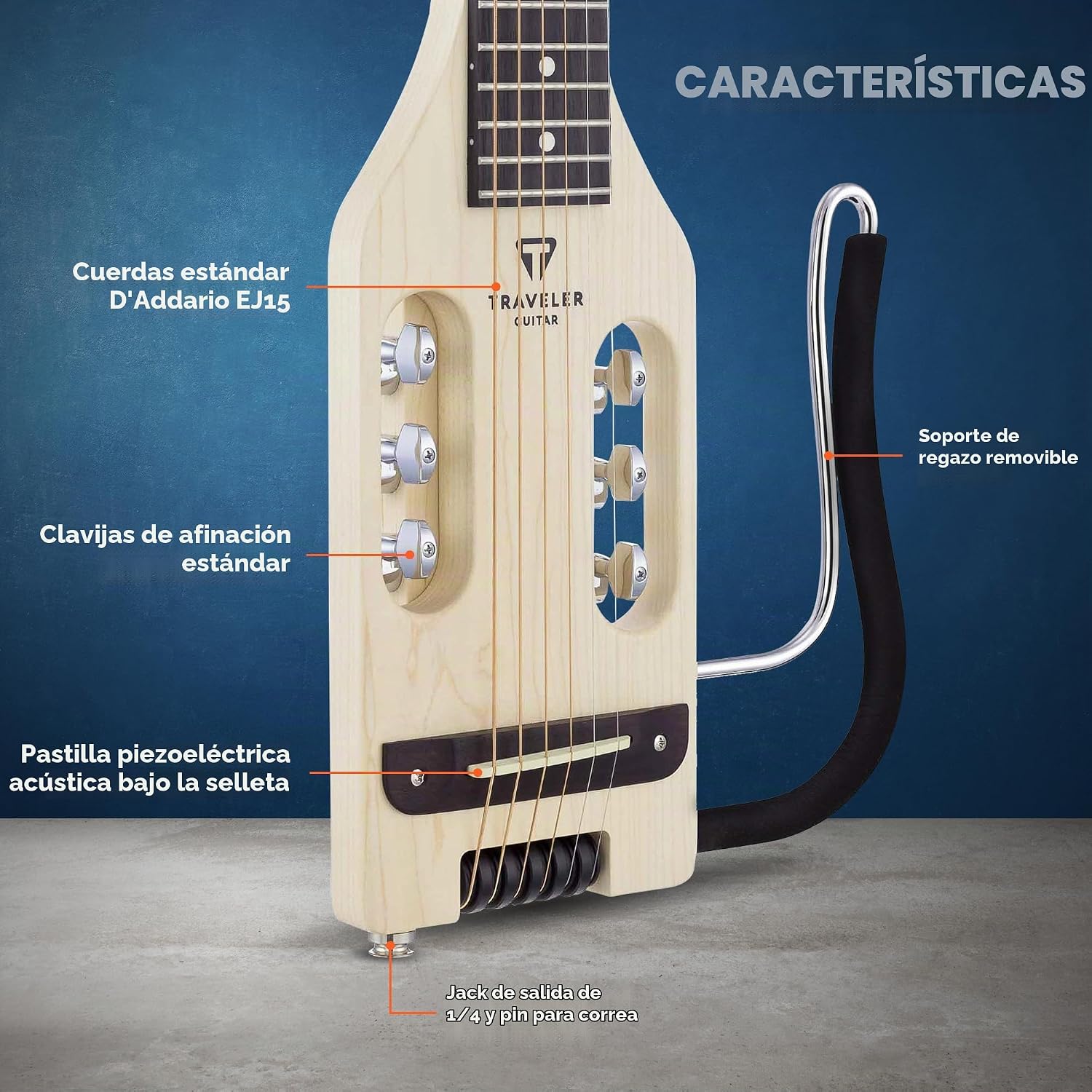 GUITARRA ACÚSTICA TRAVELER ULTRA-LIGHT MAPLE PORTÁTIL ESCALA COMPLETA 24 3/4 PULGADAS - 2