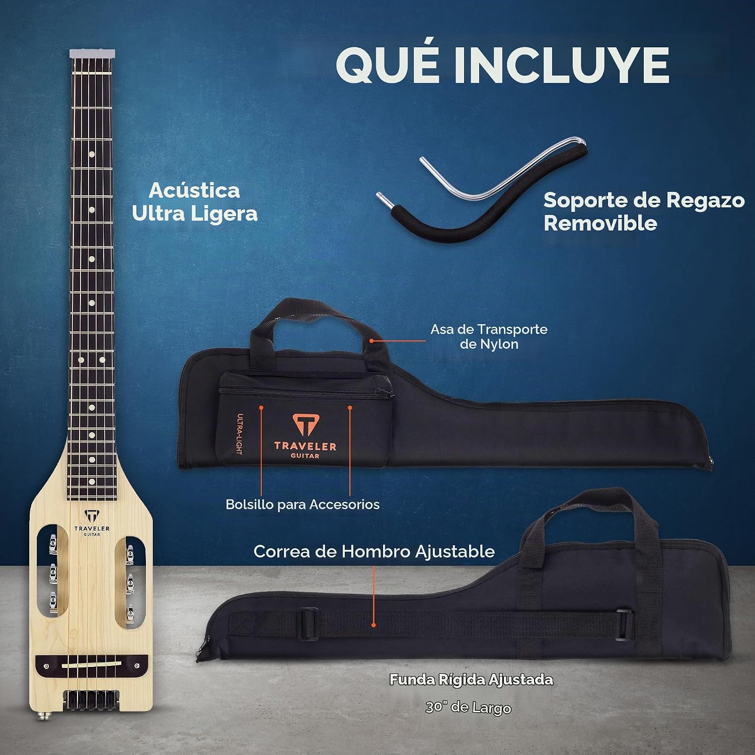 GUITARRA ACÚSTICA TRAVELER ULTRA-LIGHT MAPLE PORTÁTIL ESCALA COMPLETA 24 3/4 PULGADAS - 5