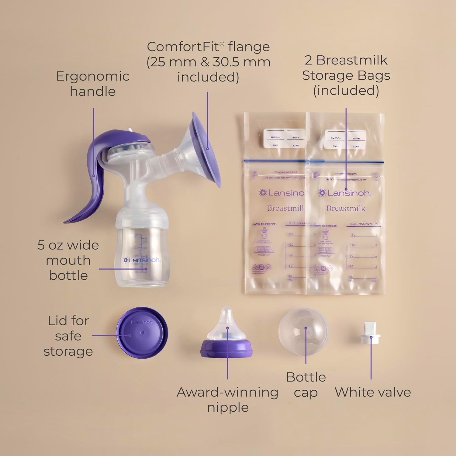EXTRACTOR DE LECHE MANUAL LANSINOH - 5