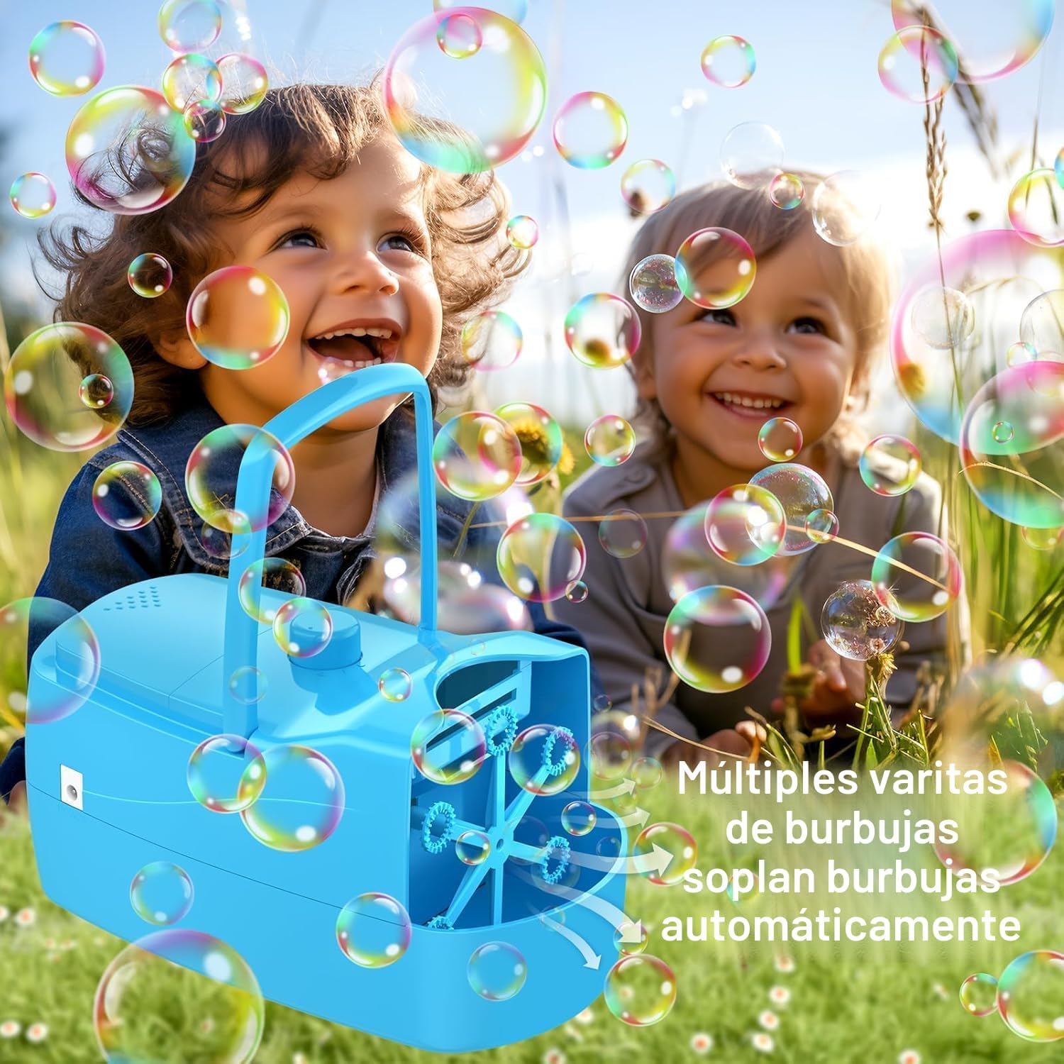 MÁQUINA DE BURBUJAS SIZONJOY OPERADA POR BATERÍA AZUL - 2