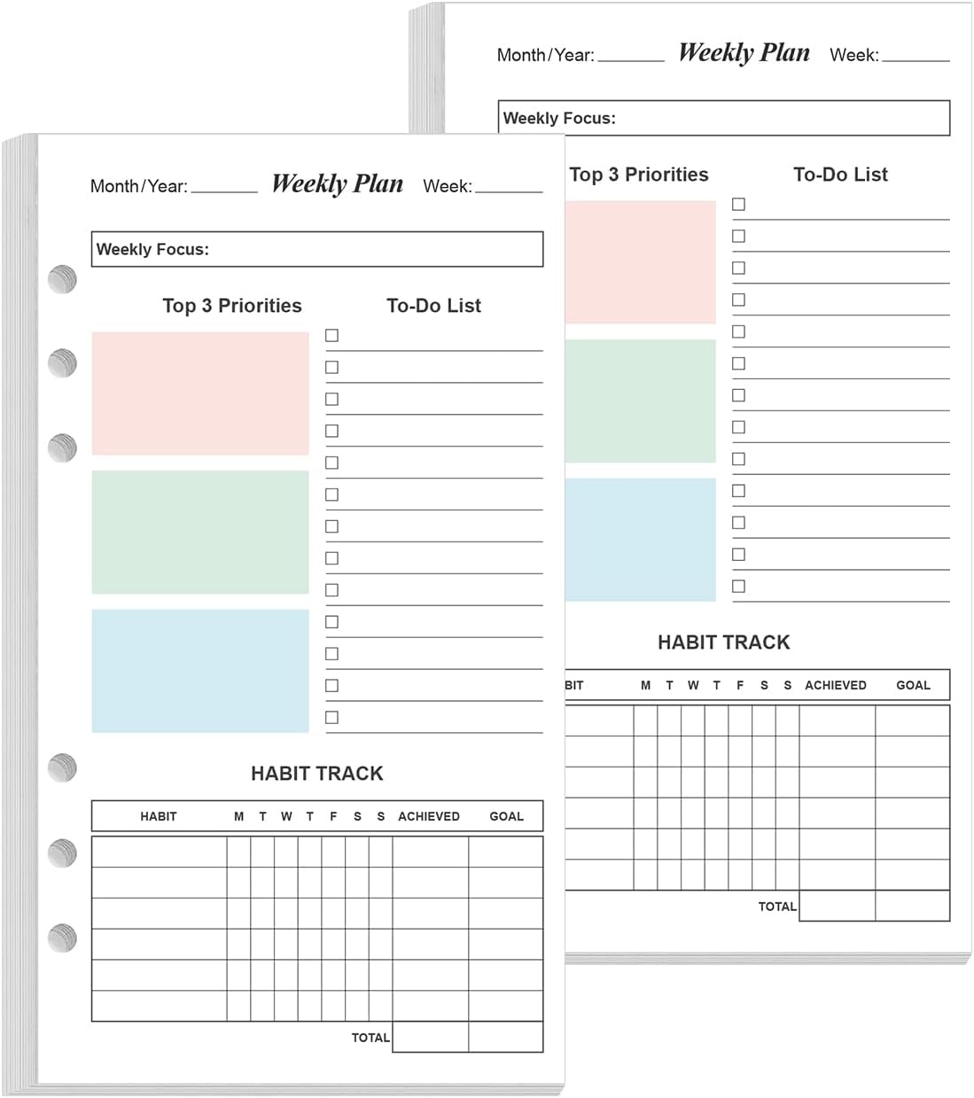 RECAMBIO DE PLANNER SEMANAL A6 YARIDAR 2 PACKS 212 PÁGINAS SIN FECHA - 1