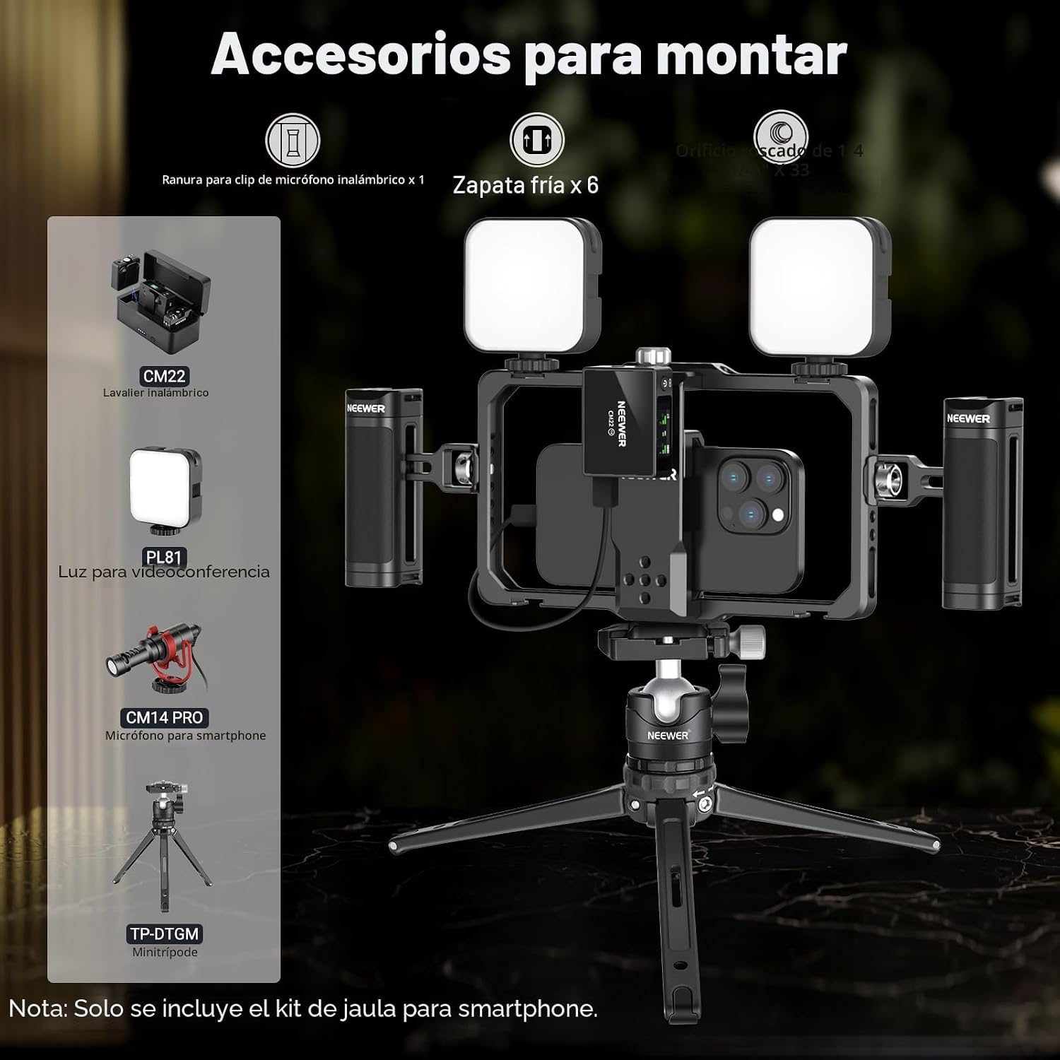 ESTABILIZADOR DE VIDEO NEEWER PHONE RIG VLOGGING KIT PA009 - 2