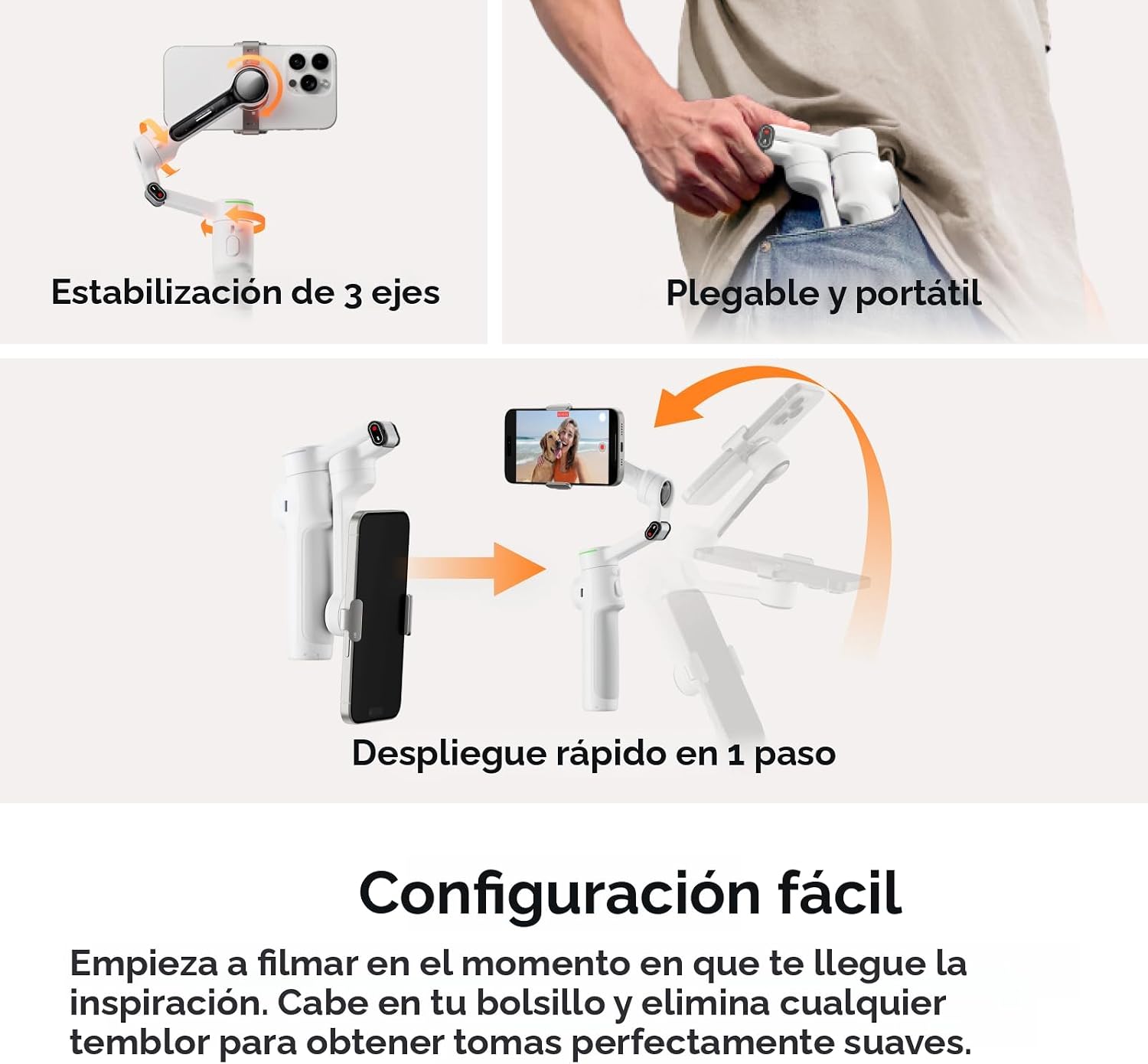 ESTABILIZADOR INSTA360 FLOW 2 PRO BLANCO CON CONTROL REMOTO Y ACCESORIOS - 5