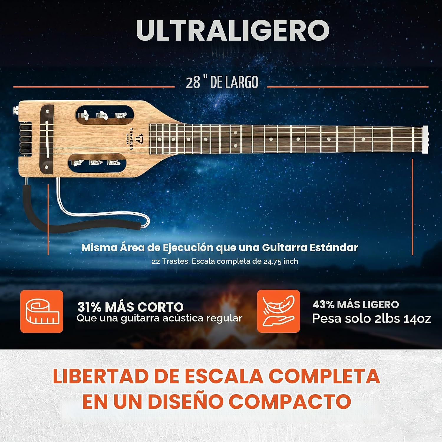 GUITARRA ACÚSTICA TRAVELER GUITAR ULTRA-LIGHT ACOUSTIC-ELECTRIC CAOBA - 3