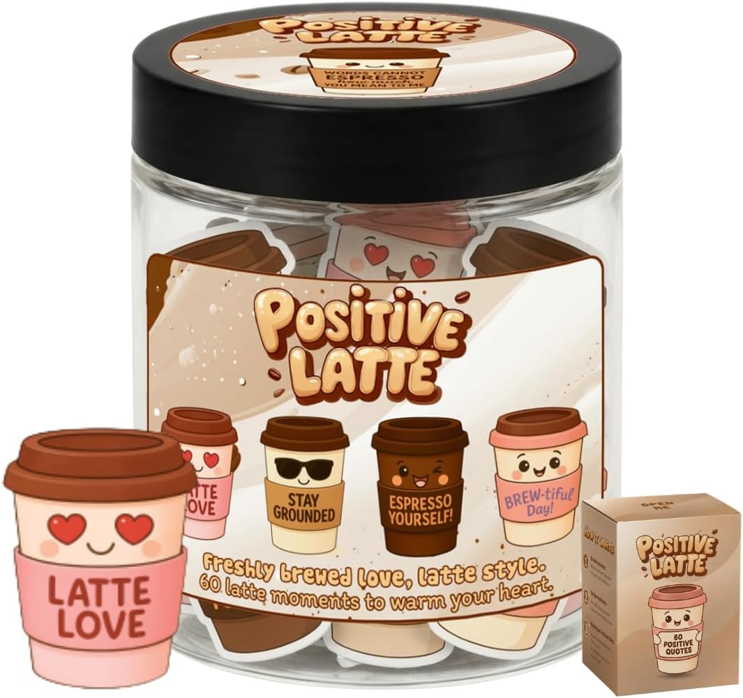 FRASCO DE AFIRMACIONES POSITIVE LATTE CON 60 TARJETAS DE MOTIVACIÓN - 1