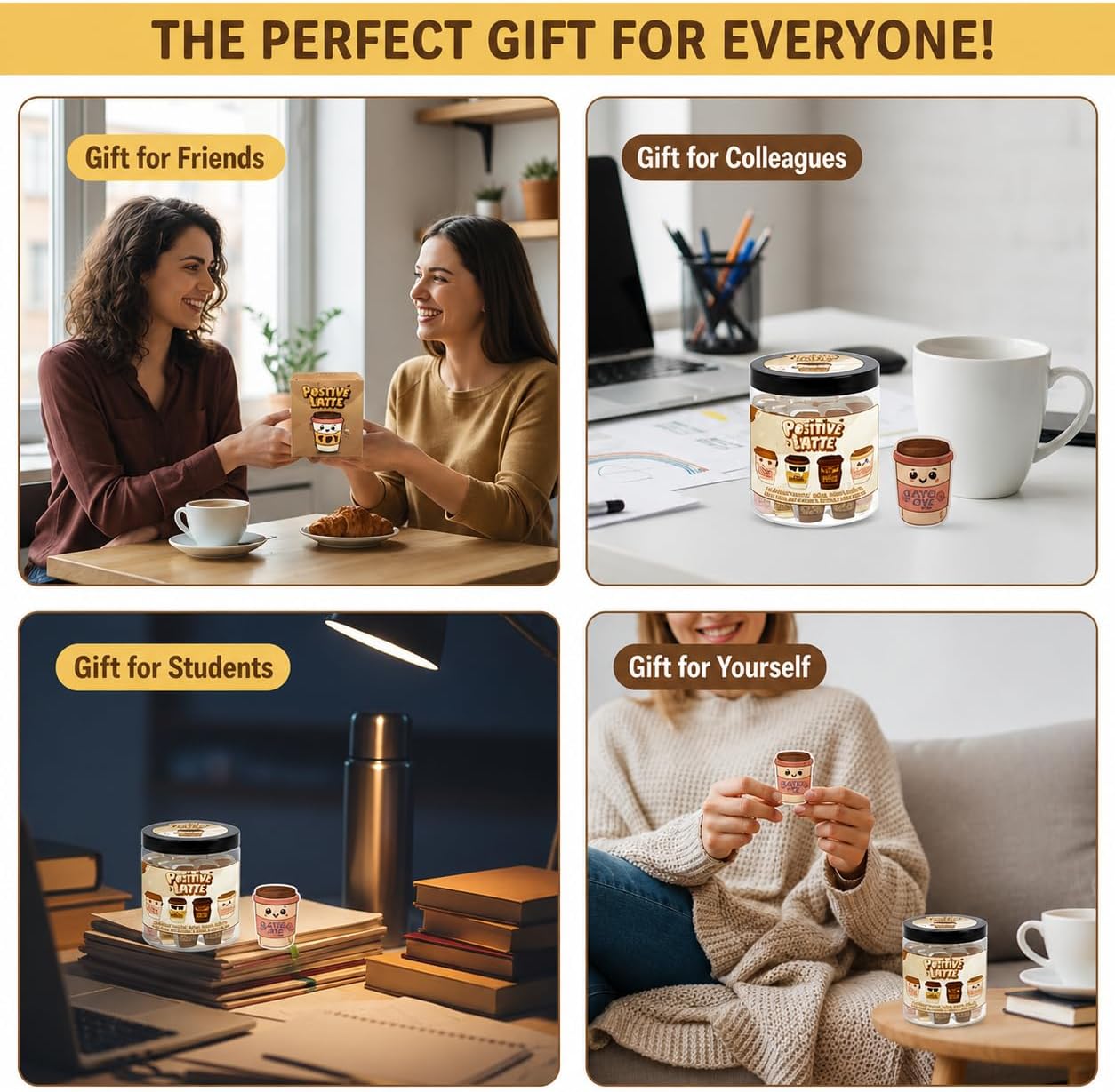 FRASCO DE AFIRMACIONES POSITIVE LATTE CON 60 TARJETAS DE MOTIVACIÓN - 5