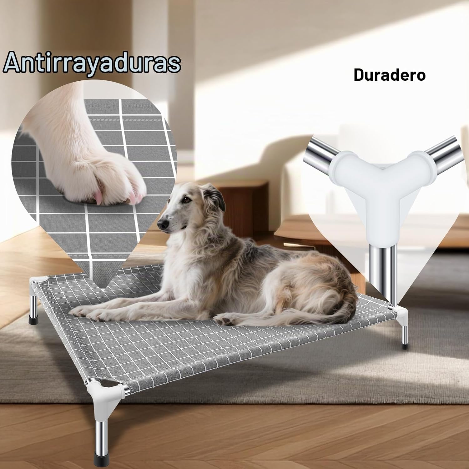 CAMA ELEVADA PARA MASCOTAS TENSORSINE XL ACERO INOXIDABLE - 2