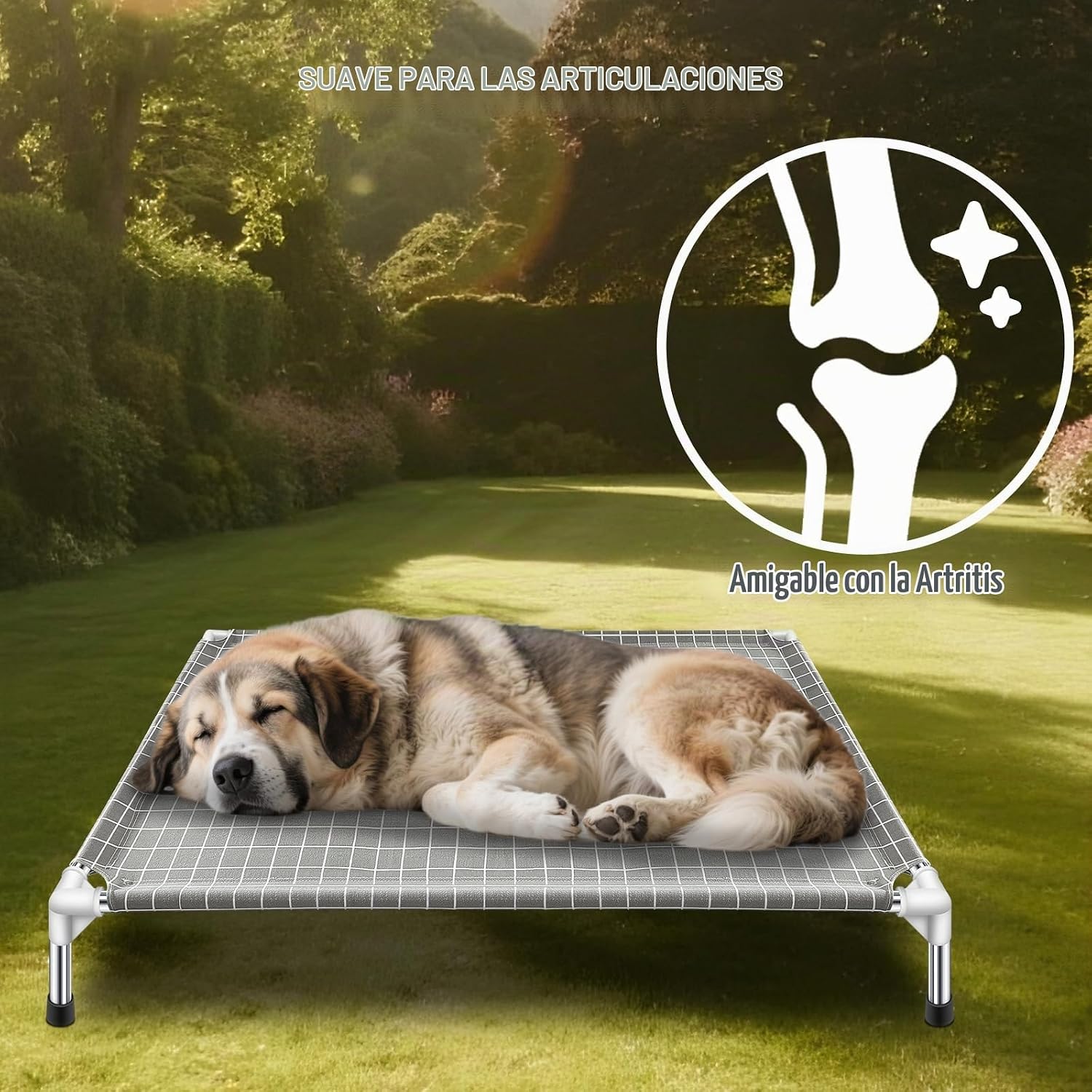 CAMA ELEVADA PARA MASCOTAS TENSORSINE XL ACERO INOXIDABLE - 4