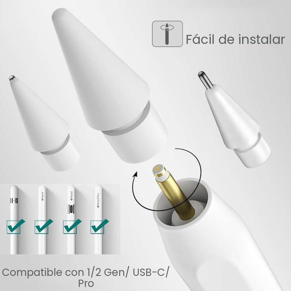 PUNTAS DE REPUESTO PARA APPLE PENCIL SIXFU JUEGO DE 4 PIEZAS METAL - 2