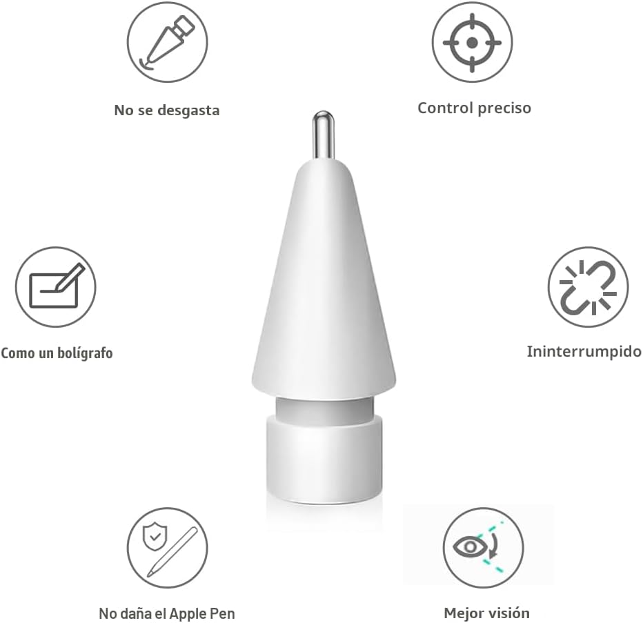 PUNTAS DE REPUESTO PARA APPLE PENCIL SIXFU JUEGO DE 4 PIEZAS METAL - 3