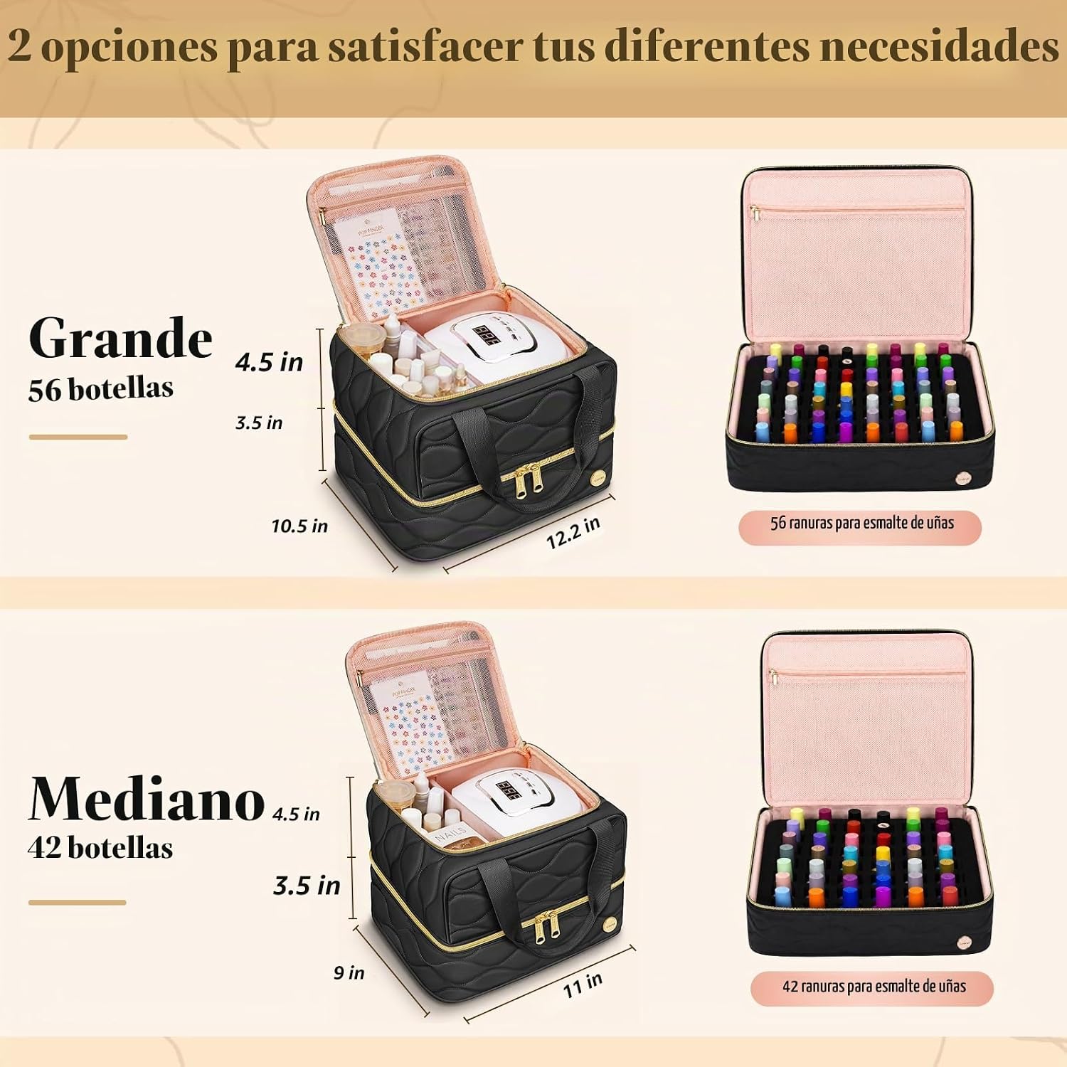 ORGANIZADOR DE ESMALTES YOREPEK NEGRO CAPACIDAD 56+ BOTELLAS - 2