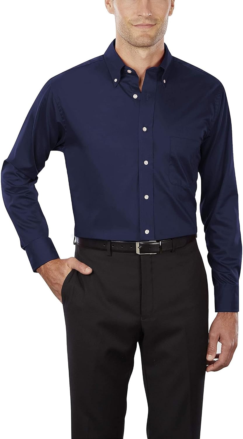 CAMISA DE VESTIR VAN HEUSEN HOMBRE REGULAR FIT AZUL MARINO - 1