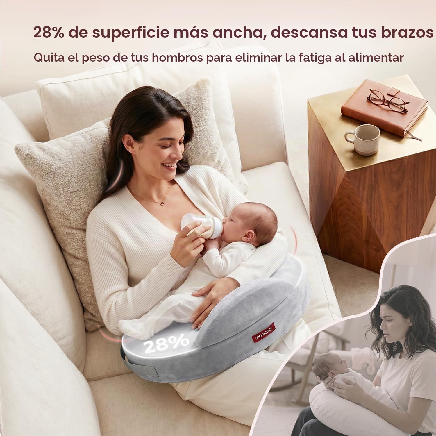 ALMOHADA DE LACTANCIA MOMCOZY COZYLITE DE ESPUMA VISCOELÁSTICA - 4
