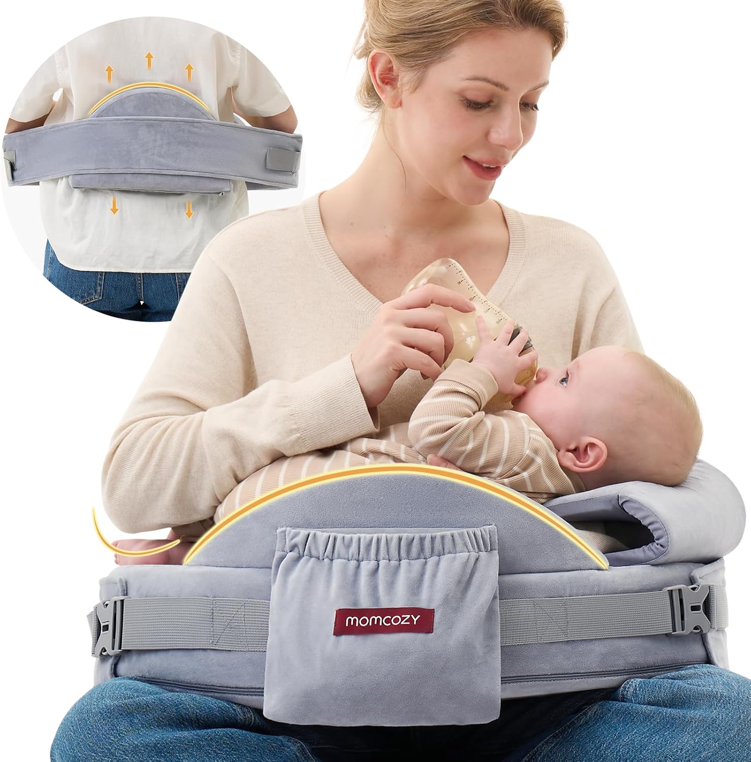 ALMOHADA DE LACTANCIA MOMCOZY COZYPRO CON SOPORTE LUMBAR Y PARA BRAZOS - 1