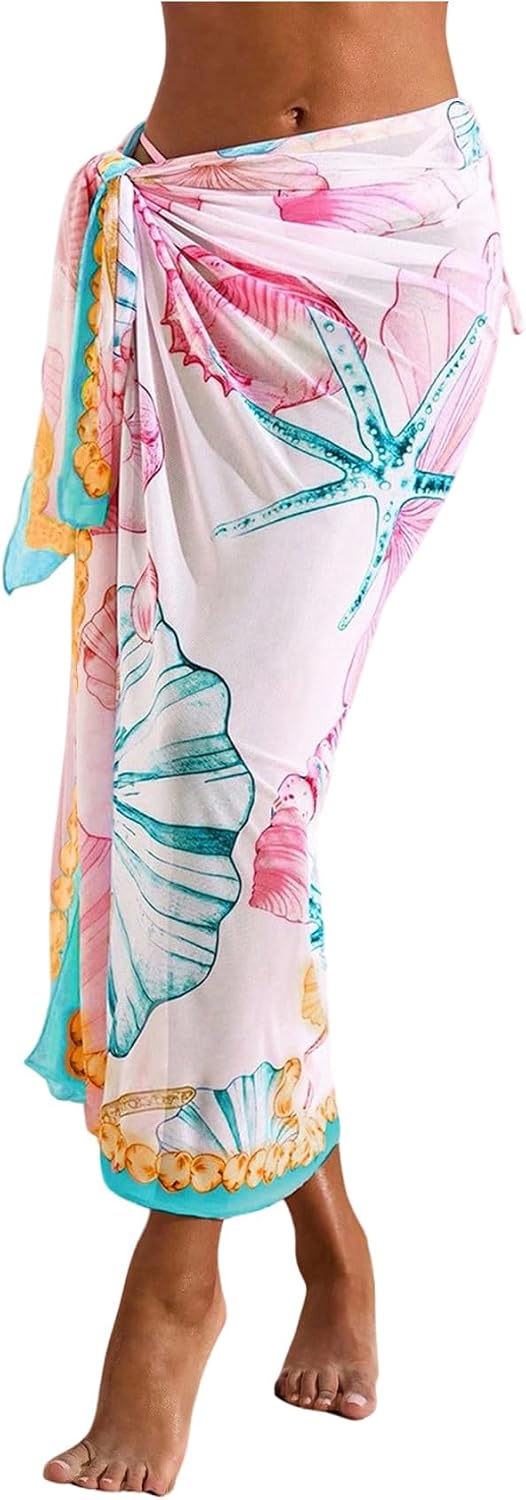PAREO FLOERNS MUJER FLORAL TRANSPARENTE PLAYA - 1