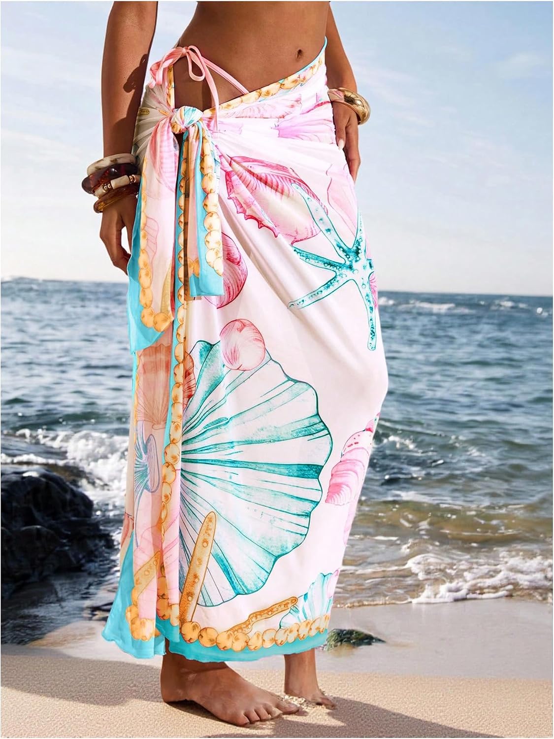 PAREO FLOERNS MUJER FLORAL TRANSPARENTE PLAYA - 3