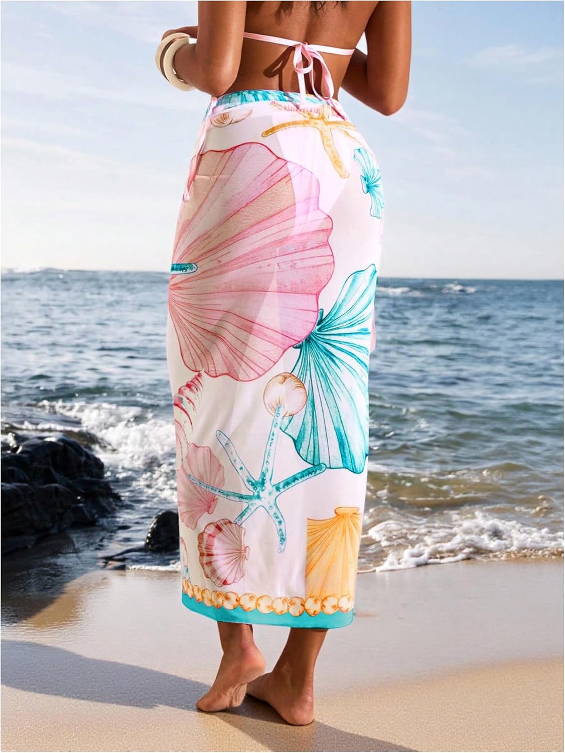 PAREO FLOERNS MUJER FLORAL TRANSPARENTE PLAYA - 4