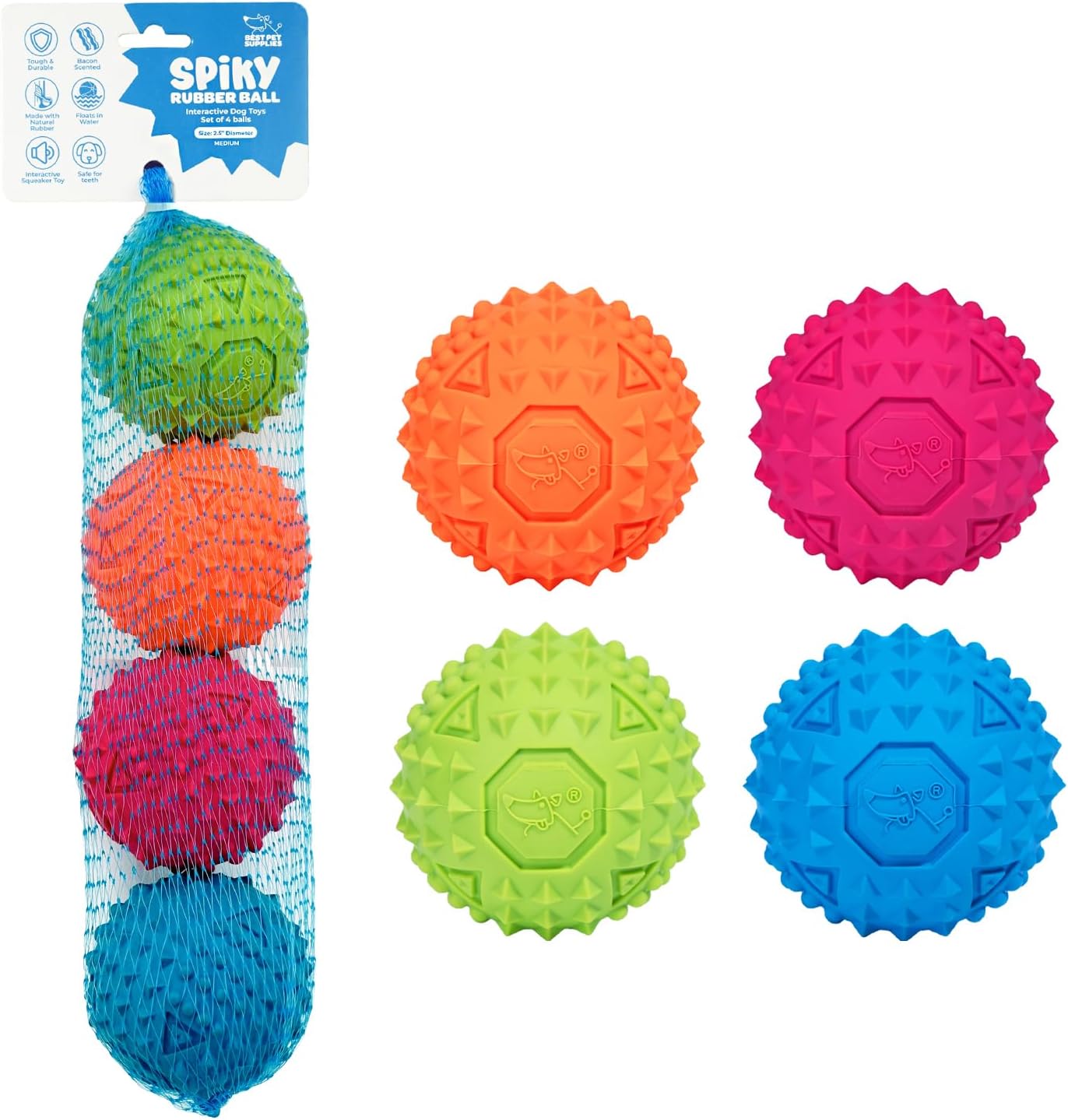 JUGUETE PARA PERRO BEST PET SUPPLIES INTERACTIVE SQUEAKY, MEDIANO 2.5 PULGADAS - 1