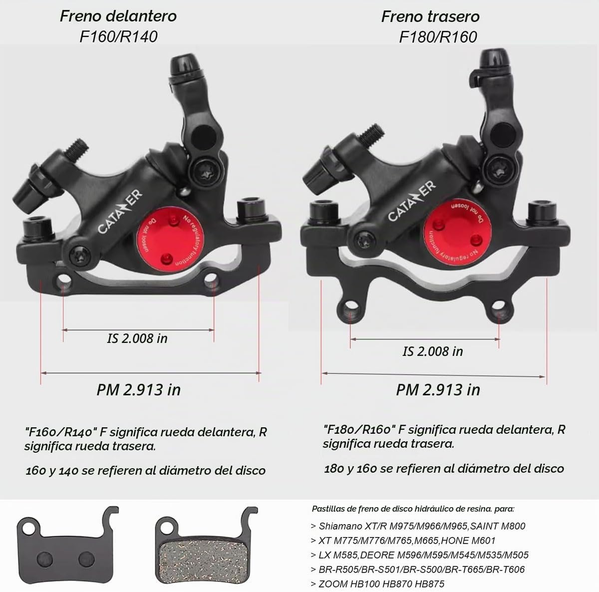FRENO DE DISCO HIDRÁULICO CATAZER HB-100 ACCIONADO POR CABLE PARA BICICLETA - 2