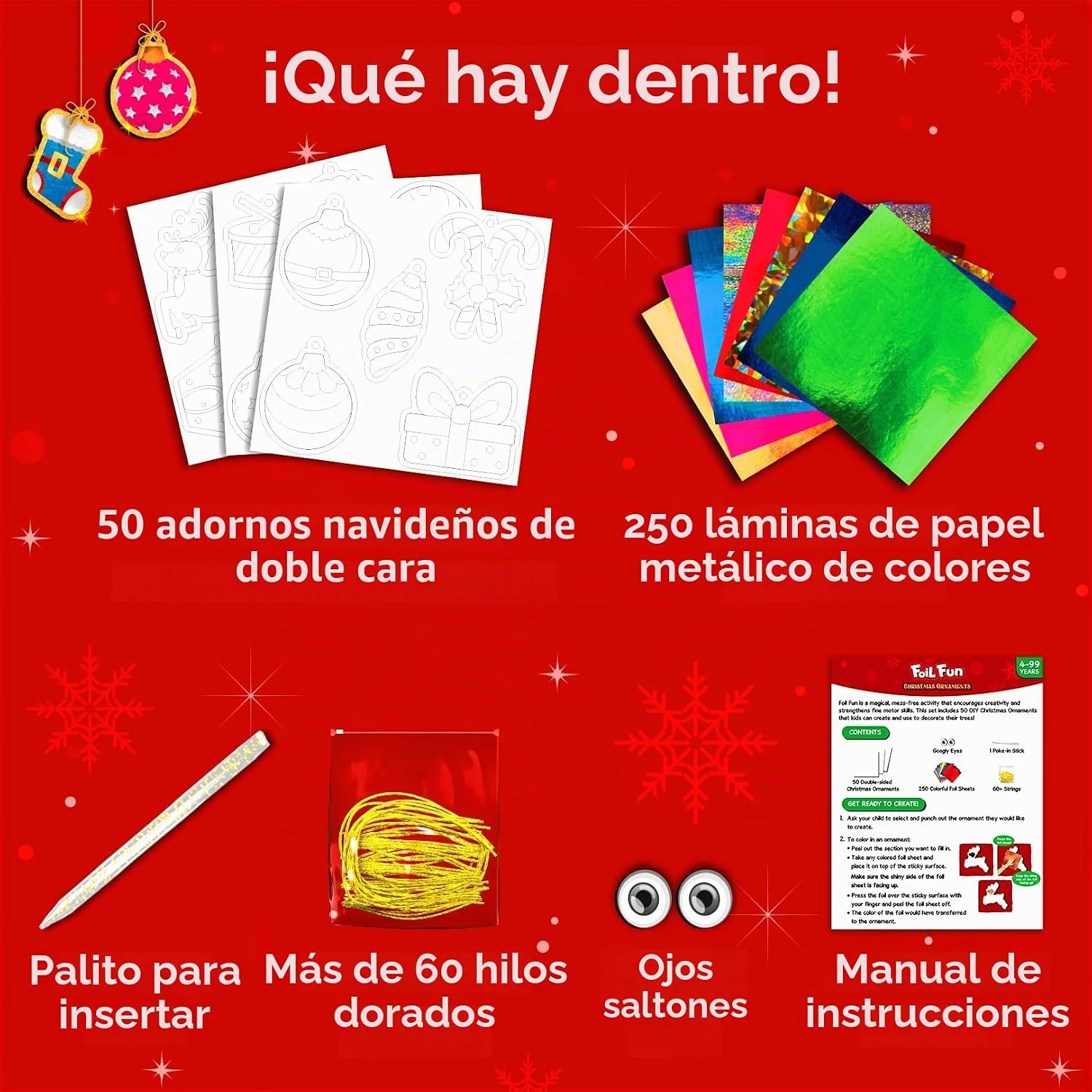 KIT DE ARTE SKILLMATICS FOIL FUN CHRISTMAS ORNAMENTS - 2