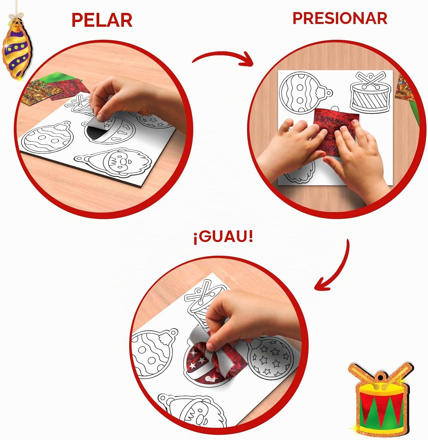 KIT DE ARTE SKILLMATICS FOIL FUN CHRISTMAS ORNAMENTS - 4