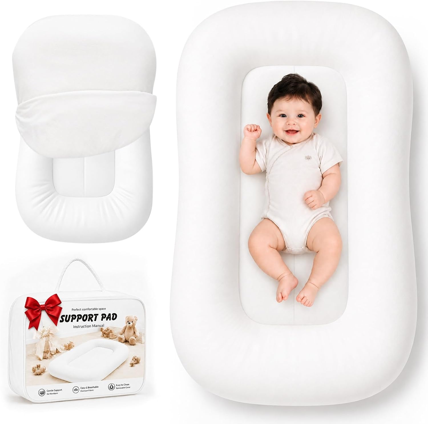 SALTADOR PARA BEBÉS MAPOTF BABY LOUNGER 0-24 MESES BLANCO NUBE - 1