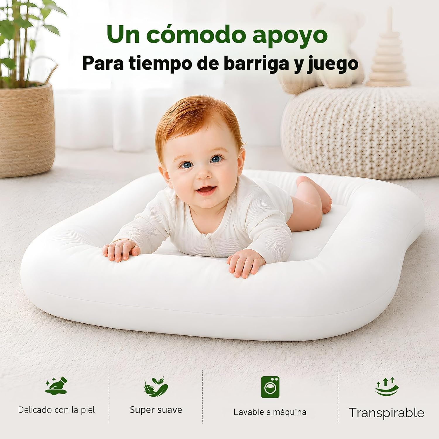 SALTADOR PARA BEBÉS MAPOTF BABY LOUNGER 0-24 MESES BLANCO NUBE - 2