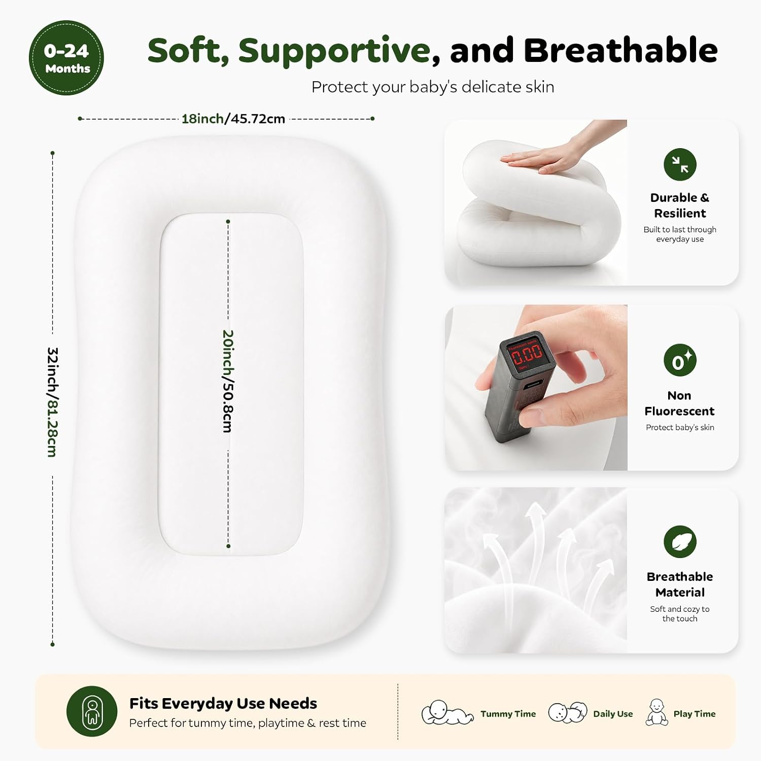 SALTADOR PARA BEBÉS MAPOTF BABY LOUNGER 0-24 MESES BLANCO NUBE - 4