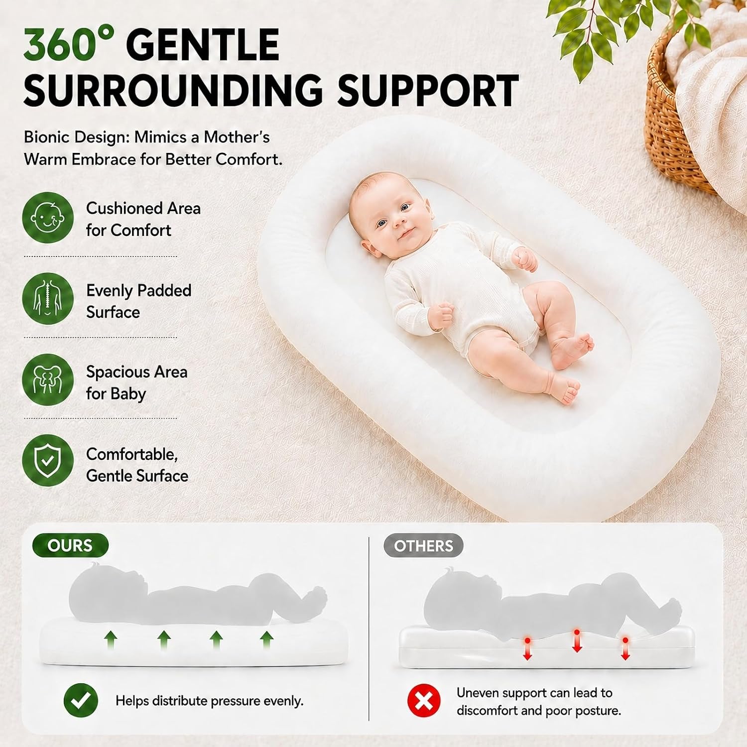 SALTADOR PARA BEBÉS MAPOTF BABY LOUNGER 0-24 MESES BLANCO NUBE - 5