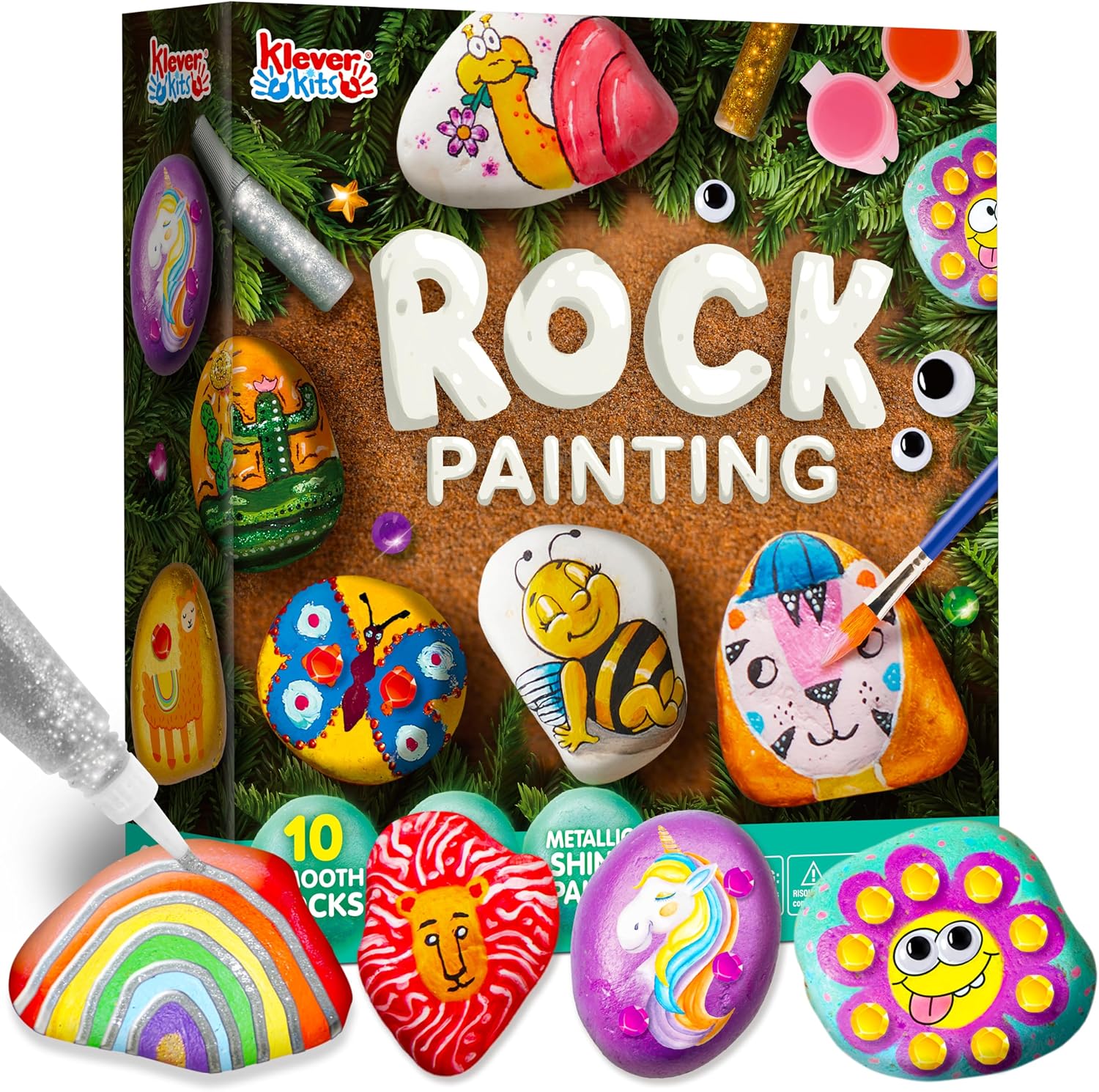 KIT DE PINTURA DE ROCAS JOYIN PARA NIÑOS, ARTES Y MANUALIDADES EDADES 6-12 - 1