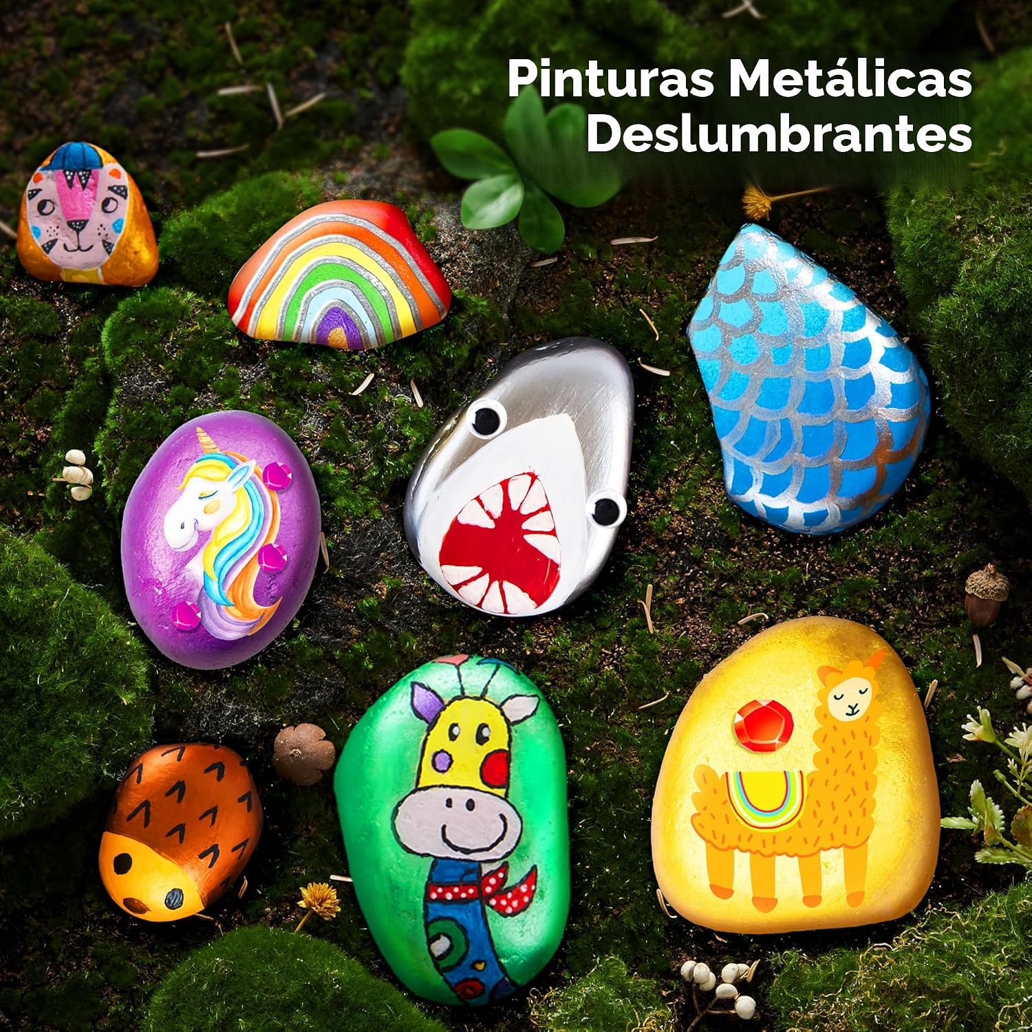 KIT DE PINTURA DE ROCAS JOYIN PARA NIÑOS, ARTES Y MANUALIDADES EDADES 6-12 - 2