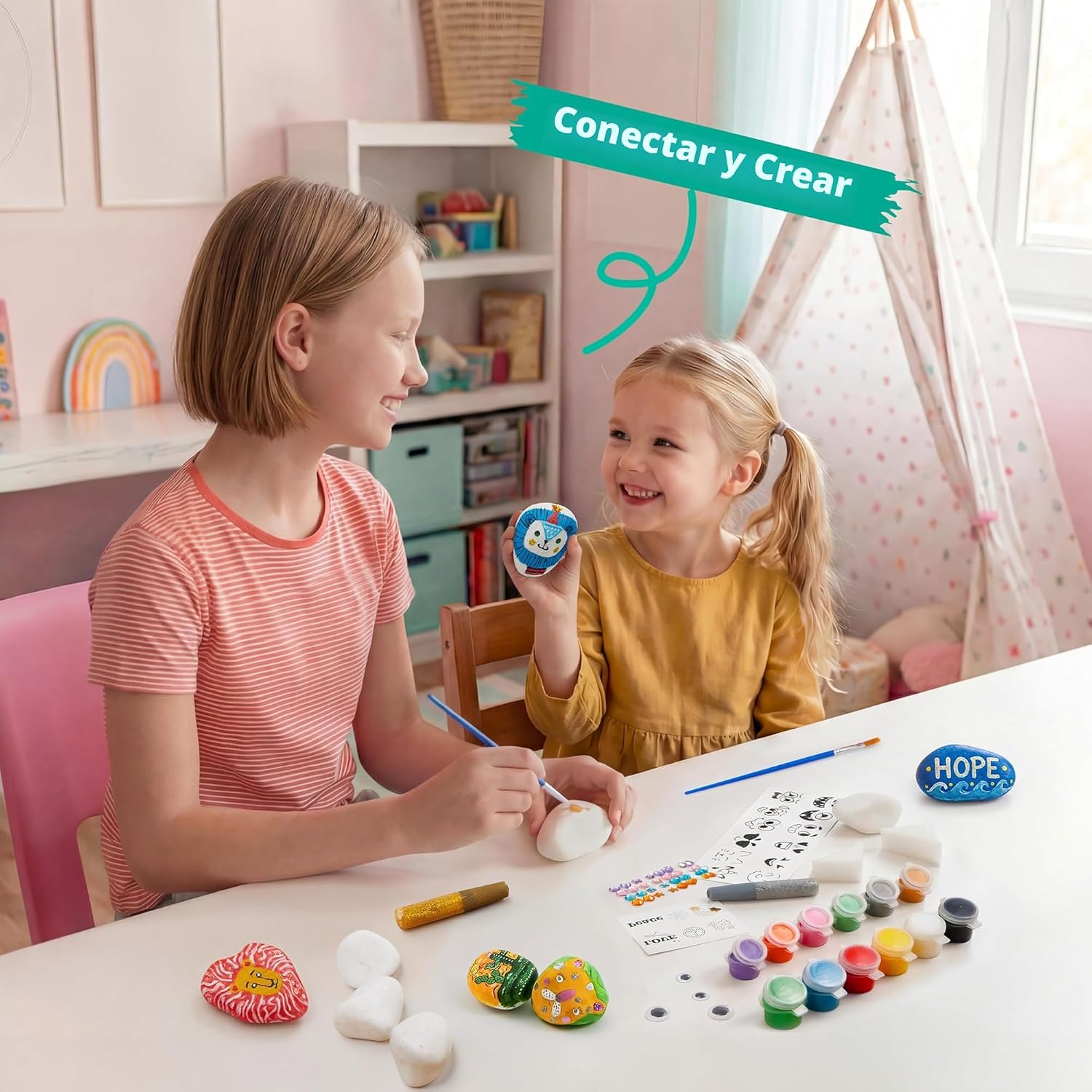 KIT DE PINTURA DE ROCAS JOYIN PARA NIÑOS, ARTES Y MANUALIDADES EDADES 6-12 - 5