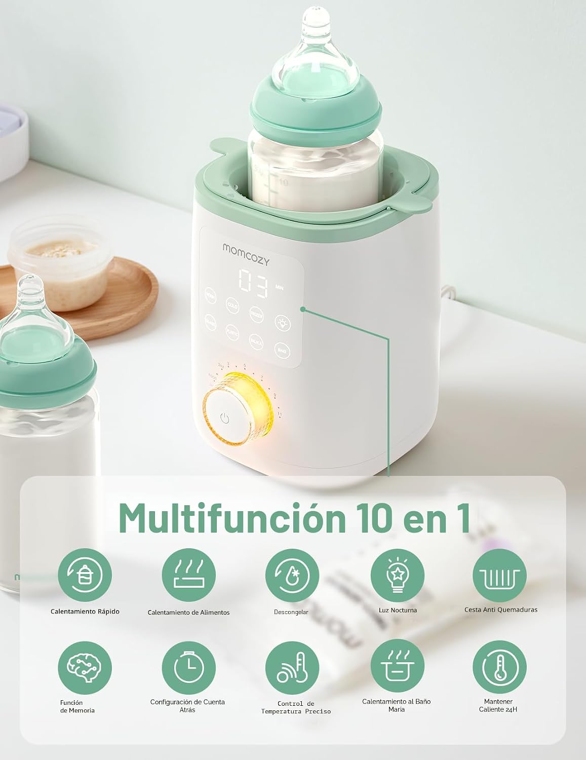 CALENTADOR DE BIBERONES MOMCOZY CON CALENTAMIENTO POR BAÑO DE AGUA - 4