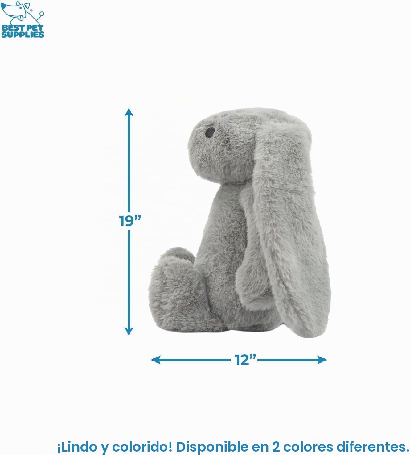 JUGUETE PARA PERRO BEST PET SUPPLIES BUNNY BUDDY CON SONIDO CHIRRIANTE BEIGE Y GRIS - 5