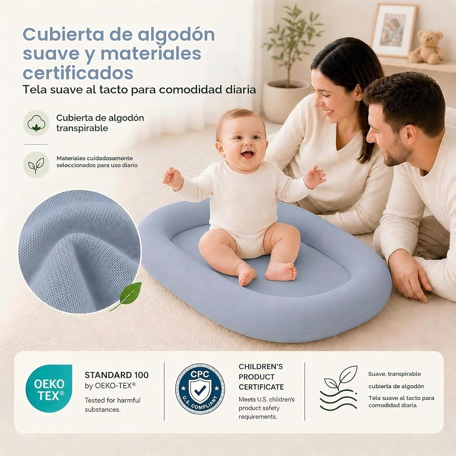 SALTARIN PARA BEBÉS MAPOTF BABY LOUNGER 0-24 MESES AZUL MARINO - 3