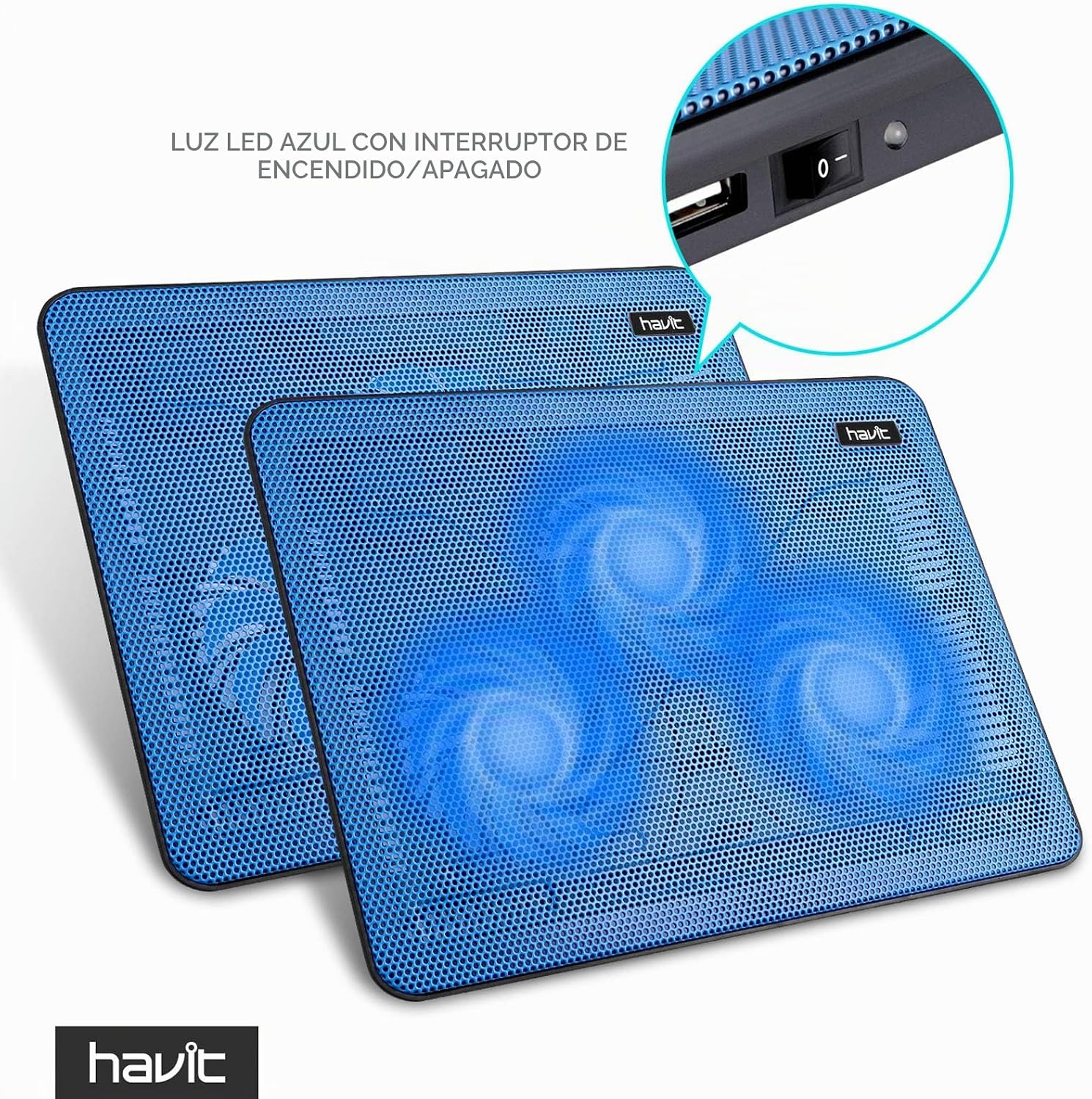 ALMOHADILLA REFRIGERANTE HAVIT HV-F2056 PARA LAPTOPS 15.6-17 PULGADAS AZUL - 3