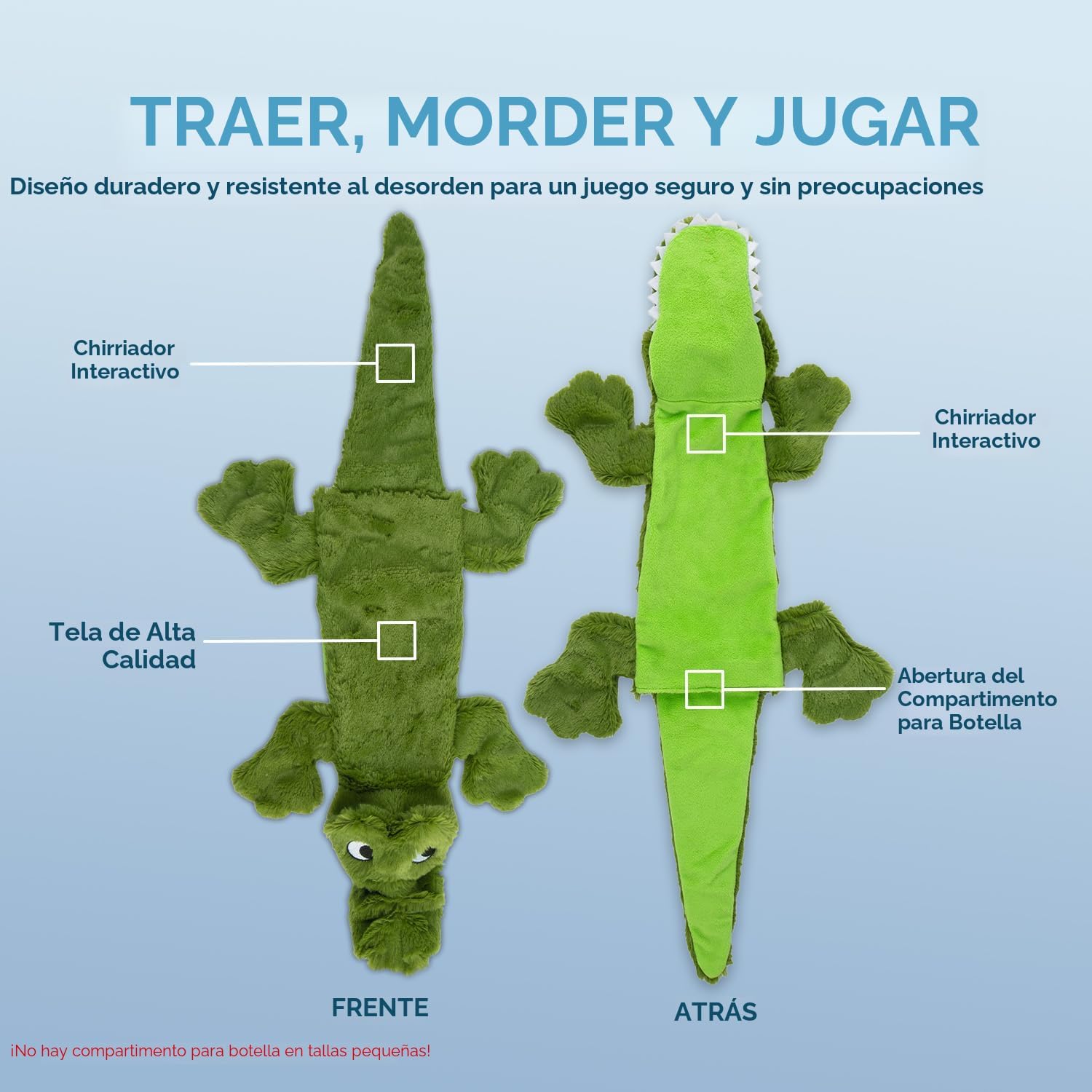 JUGUETE PARA PERRO 2 EN 1 SIN RELLENO CON SONAJERO BEST PET SUPPLIES TAMAÑO GRANDE - 3