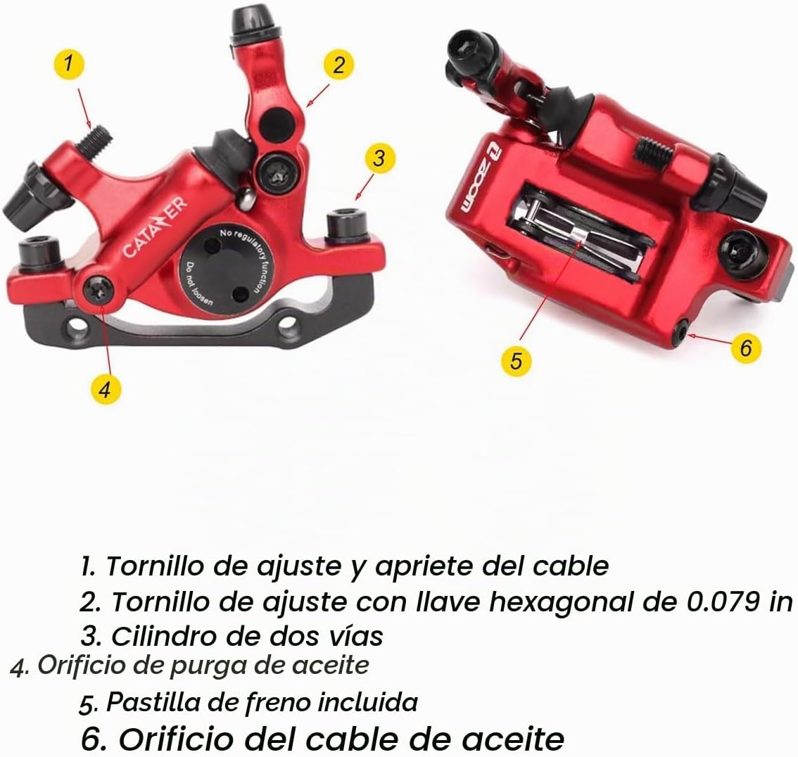 FRENO DE DISCO HIDRÁULICO CATAZER HB-100 ACCIONADO POR CABLE PARA BICICLETA - 3