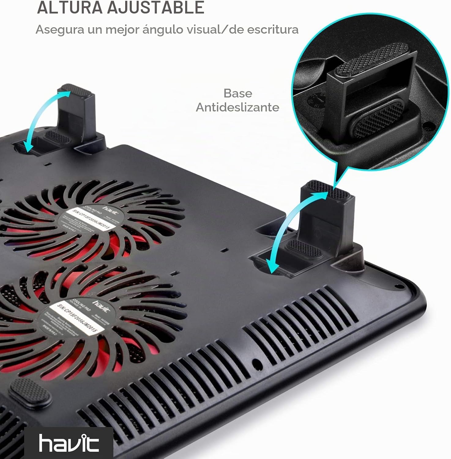 PAD REFRIGERANTE PARA LAPTOP HAVIT HV-F2056 15.6-17 PULGADAS NEGRO - 5
