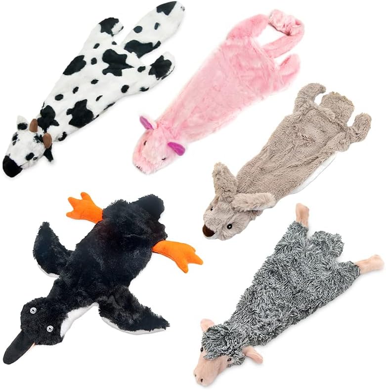 JUGUETE PARA PERRO BEST PET SUPPLIES 2 EN 1 SIN RELLENO CON SONAJERO PACK DE 4 TAMAÑO GRANDE - 1