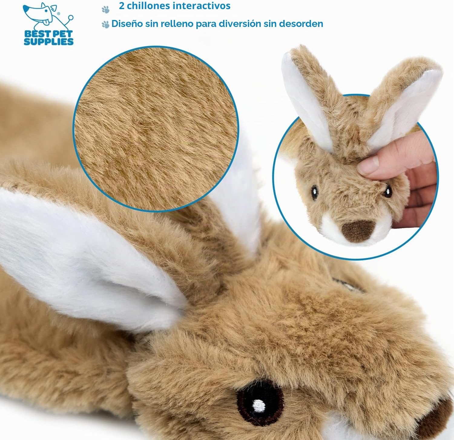 JUGUETE PARA PERRO BEST PET SUPPLIES 2 EN 1 SIN RELLENO CON SONAJERO PACK DE 4 TAMAÑO GRANDE - 2