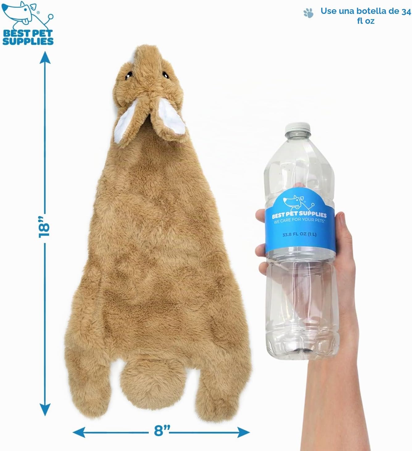 JUGUETE PARA PERRO BEST PET SUPPLIES 2 EN 1 SIN RELLENO CON SONAJERO PACK DE 4 TAMAÑO GRANDE - 3