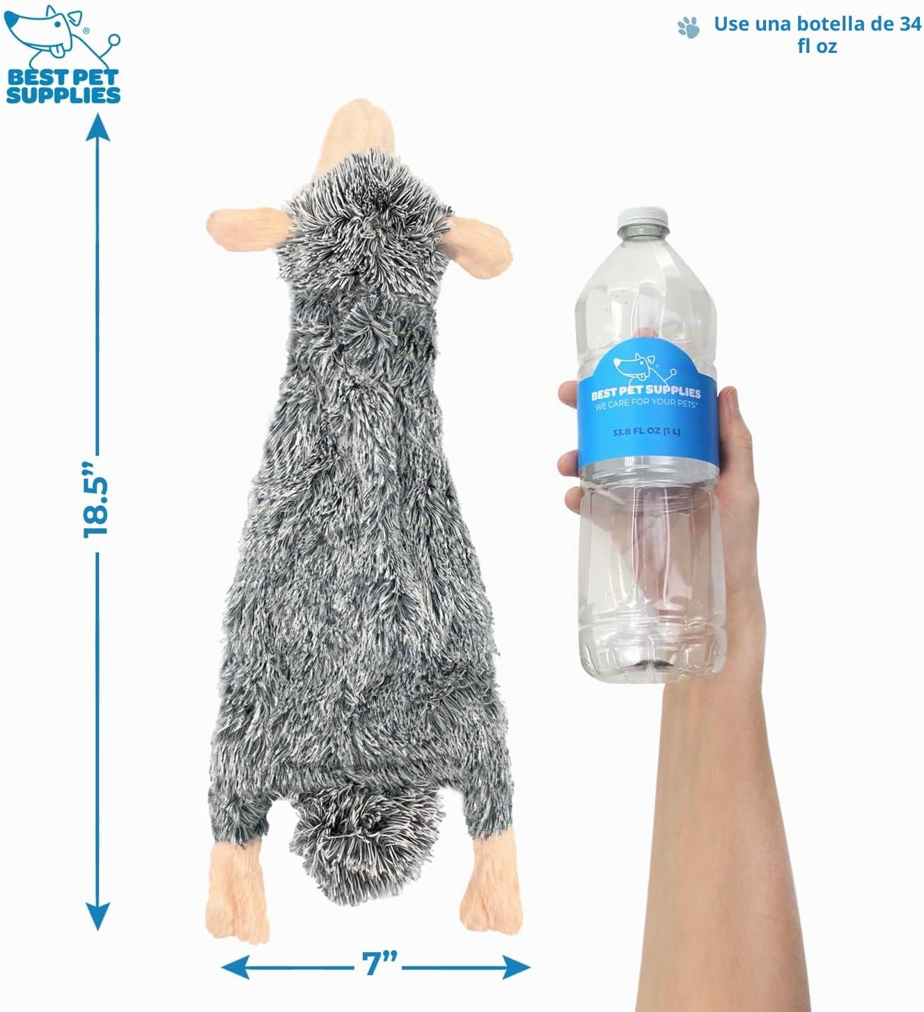 JUGUETE PARA PERRO BEST PET SUPPLIES 2 EN 1 SIN RELLENO CON SONAJERO PACK DE 4 TAMAÑO GRANDE - 4