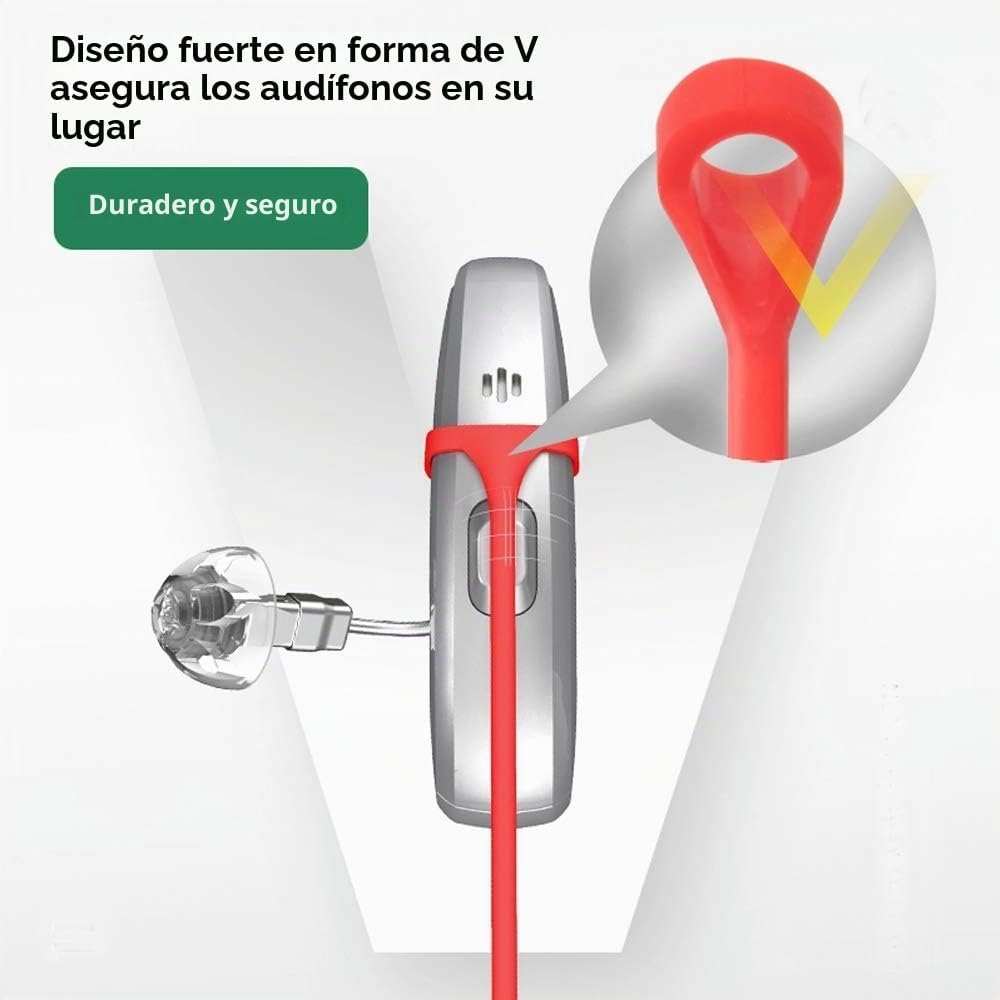 LLAVERO VIVTONE ANTI-PÉRDIDA PARA AUDÍFONOS BTE NEGRO Y ROJO - 3
