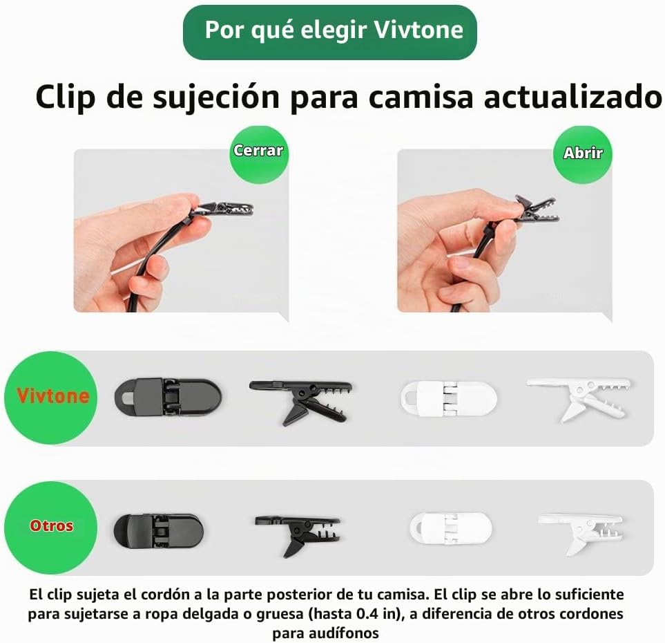 LLAVERO VIVTONE ANTI-PÉRDIDA PARA AUDÍFONOS BTE NEGRO Y ROJO - 4