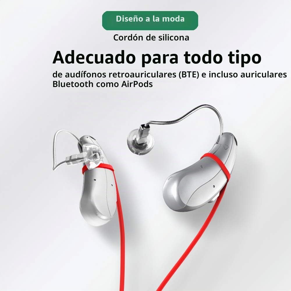 LLAVERO VIVTONE ANTI-PÉRDIDA PARA AUDÍFONOS BTE NEGRO Y ROJO - 5
