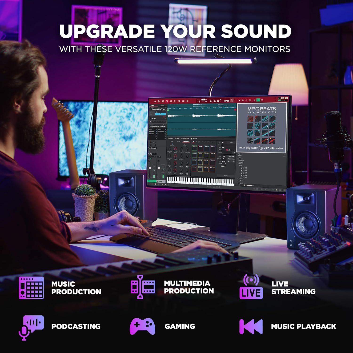MONITOR DE ESTUDIO M-AUDIO BX4 4.5 PULGADAS PAR DE PARLANTES CON CONEXIÓN ALÁMBRICA - 2