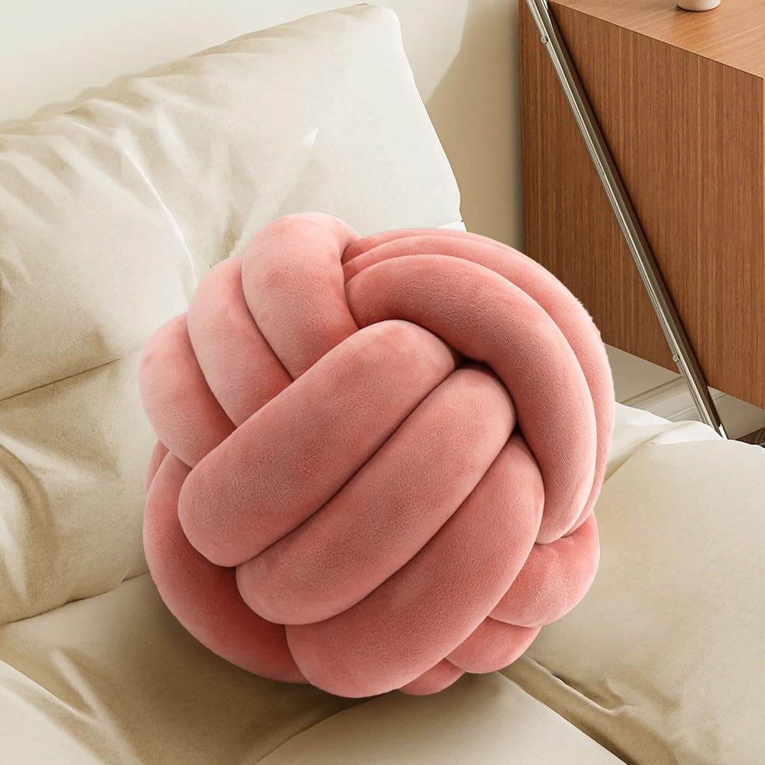 COJÍN DECORATIVO KUCCO KNOT BALL ROSA PALO 20 CM - 1