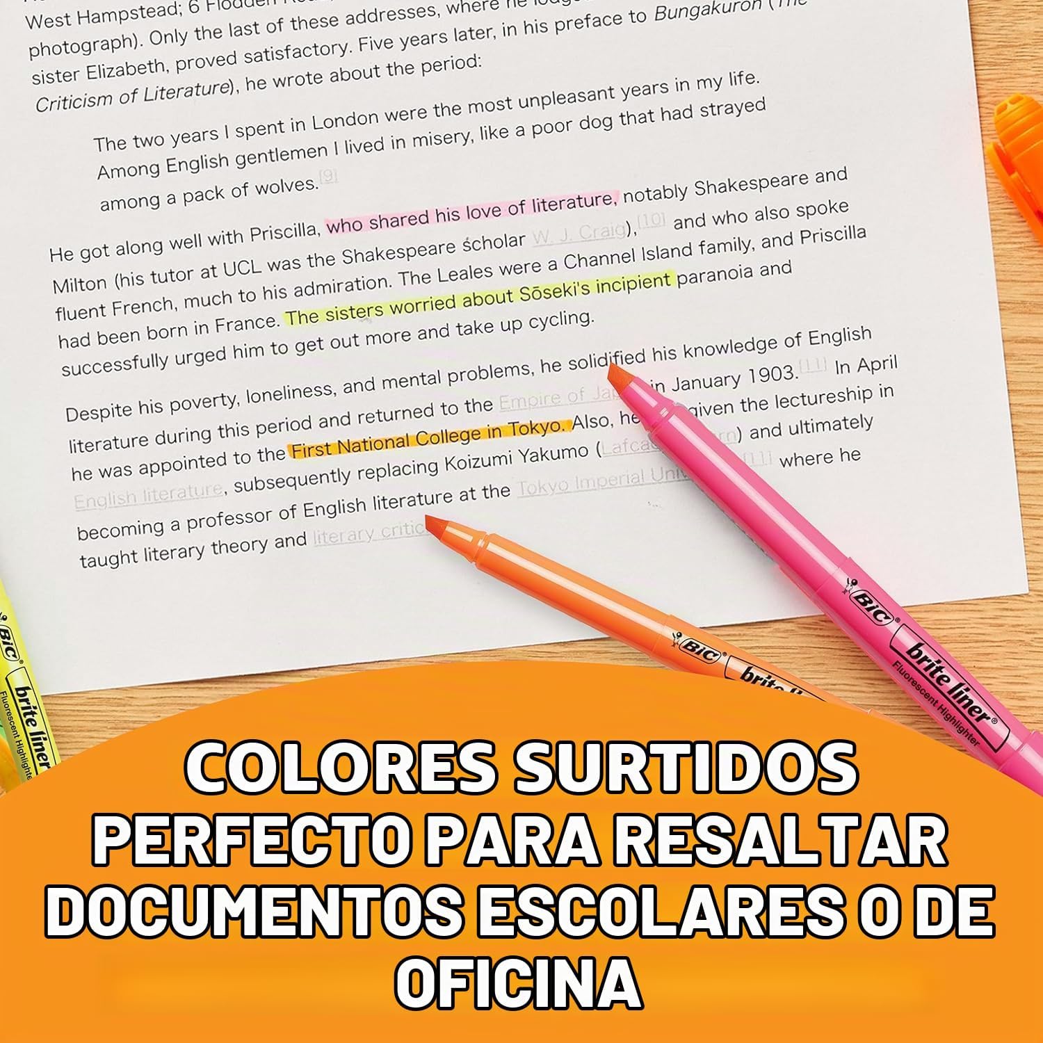 MARCADORES BIC BRITE LINER PUNTA BISELADA COLORES SURTIDOS PACK 48 - 5
